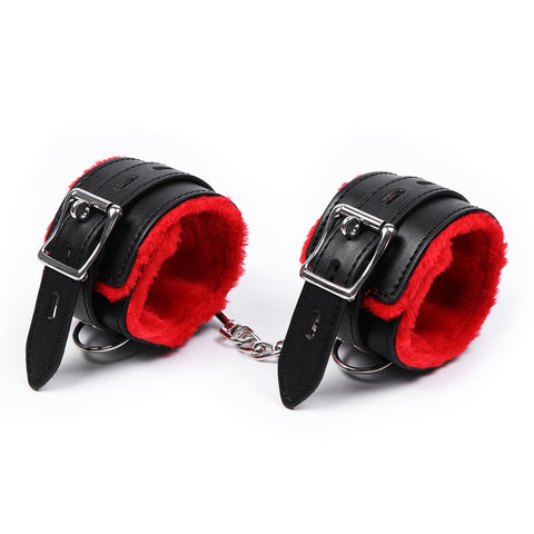PU Ankle Cuffs With Metal Accessories