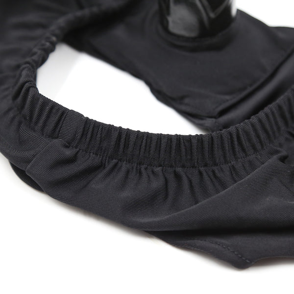 Slip avec gode en polyester TPR BDSM noir