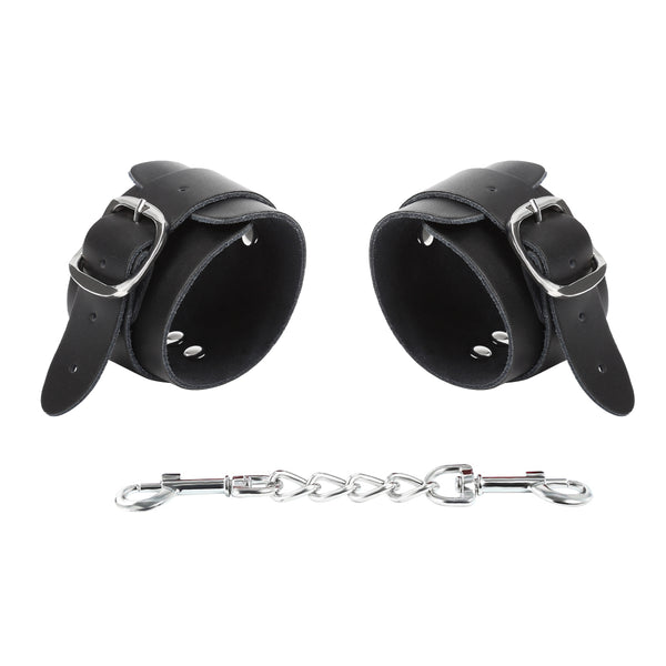 Menottes aux poignets en cuir, contraintes de bondage
