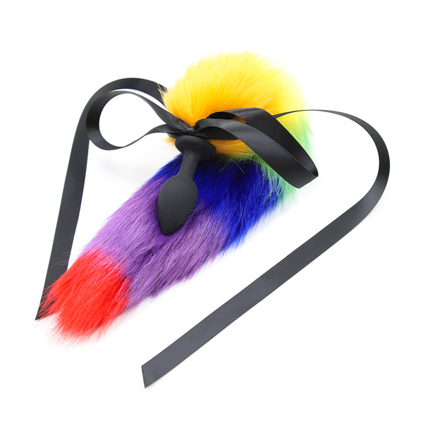 Faux Fur Fox Tail With Silicone Anal Plug
