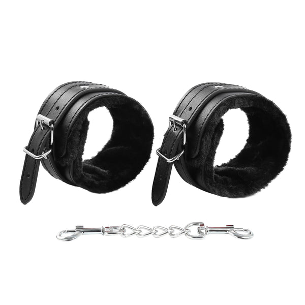 Attaches de cheville en cuir et fourrure