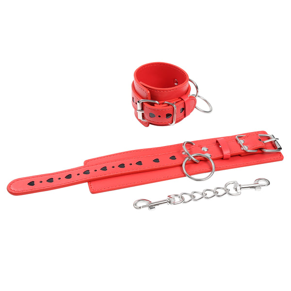 Menottes en PU avec accessoires de chaîne
