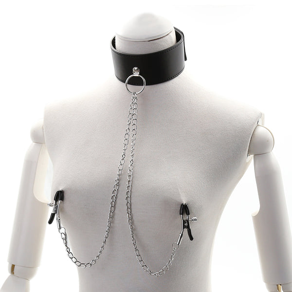 SM Neck Collar With Nipple Clamps