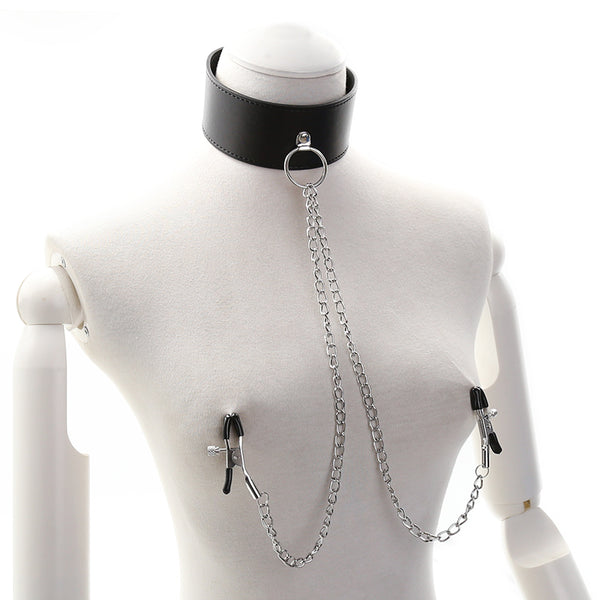 SM Neck Collar With Nipple Clamps
