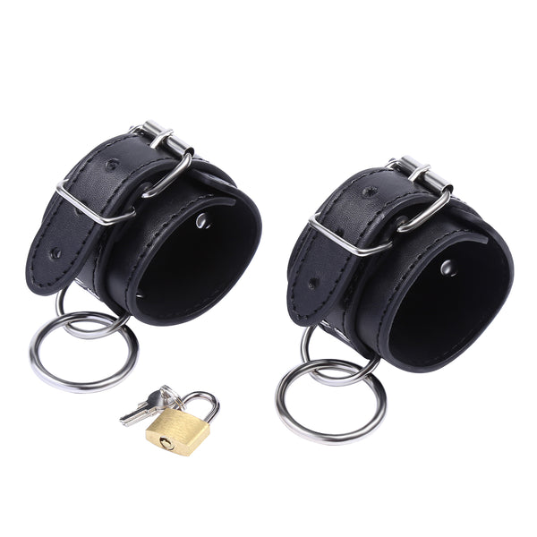 Menottes de cheville en PU avec pierre