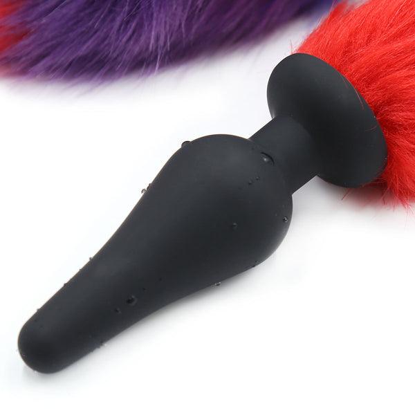 Long Faux Fur Fox Tail with Silicone Anal Plug