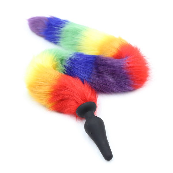 Long Faux Fur Fox Tail with Silicone Anal Plug