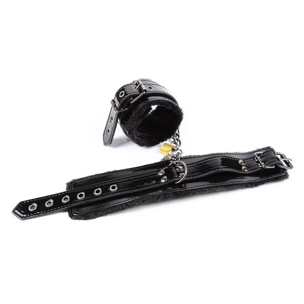 SM PU Ankle Cuffs With Lock