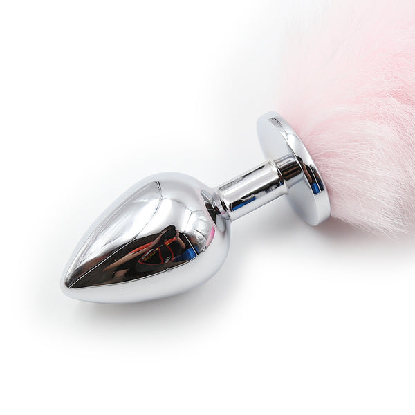 Faux Fur Fox Tail with Metal Anal Plug L