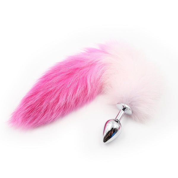 Faux Fur Fox Tail with Metal Anal Plug M