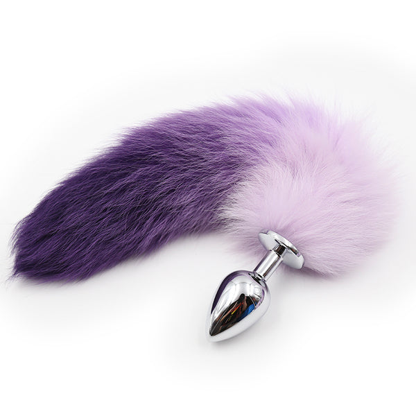 Faux Fur Fox Tail with Metal Anal Plug L