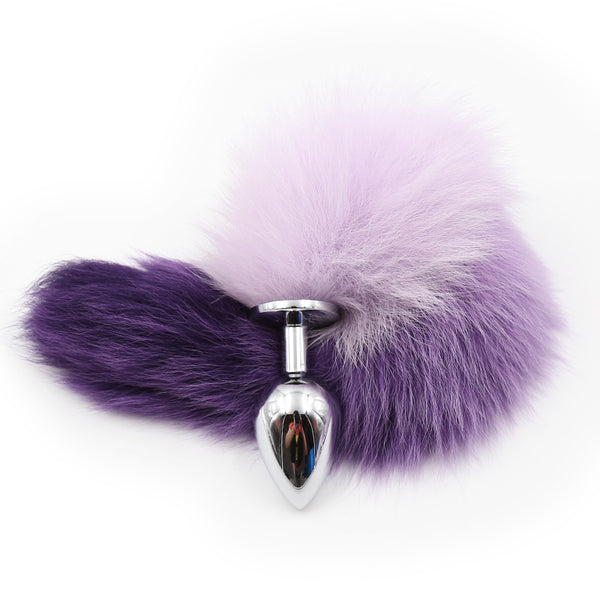 Faux Fur Fox Tail with Metal Anal Plug L
