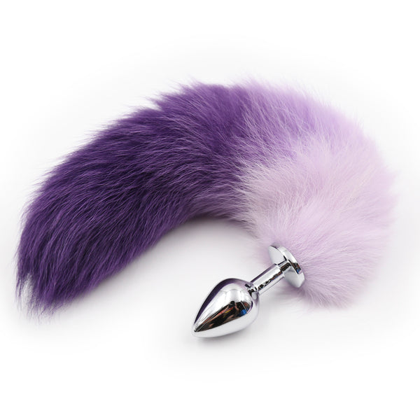 Faux Fur Fox Tail with Metal Anal Plug M