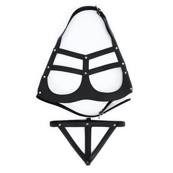 Open Strap Bikini  Enamel Leather SM Sex Play