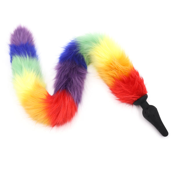 Long Faux Fur Fox Tail with Silicone Anal Plug