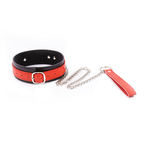 SM PU Collar With Chain Leash