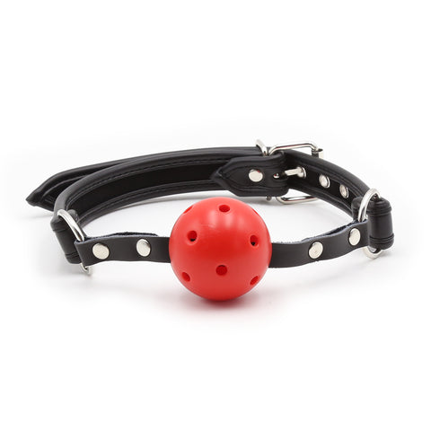 Mouth Ball Gag with  PU Metal Accessories  Diameter 4.5 cm Adult Sex Play