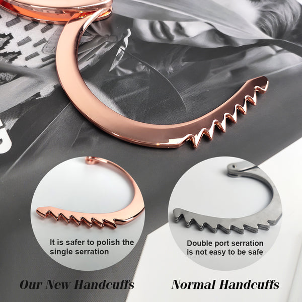 Menottes de retenue BDSM en métal doré pour cosplay sexuel 