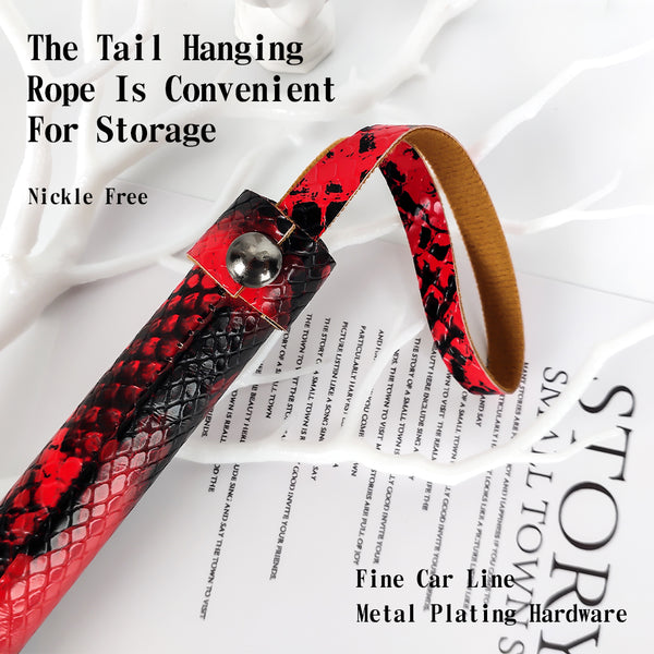 Fouet en cuir PU serpent rouge pour jeux d'esclaves BDSM pour adultes 
